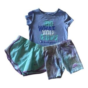 GIRLS ATHLETIC BUNDLE-SIZE 4/5-NIKE & CHAMPION